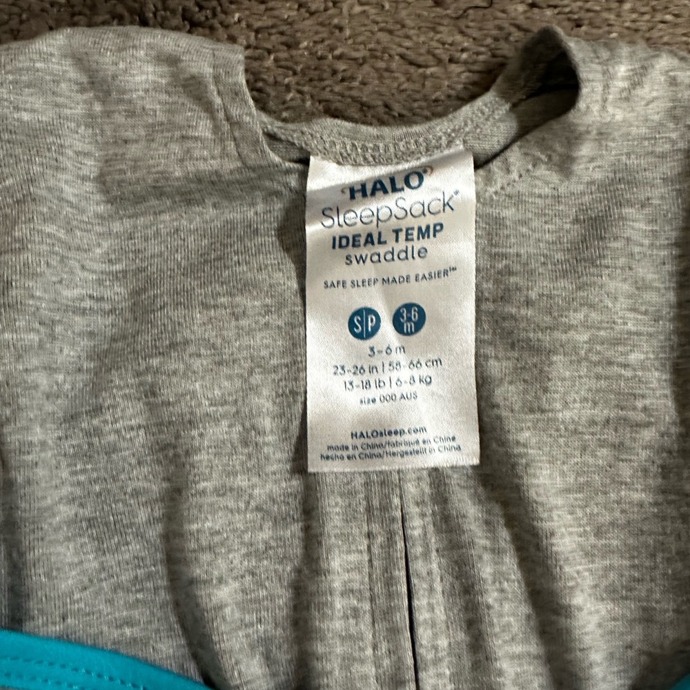 Halo SleepSack Ideal Temp in Gray, 3-6 months